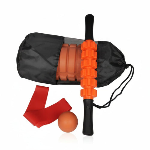 Set de recuperación: foam roller, rodillo y pelota de masaje