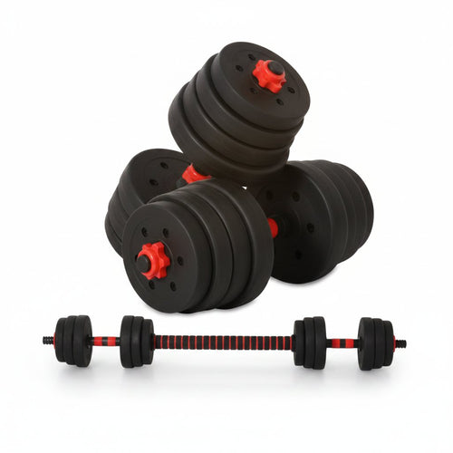 Mancuernas ajustables de 10 a 40 kg · set 2 en 1 convertible en barra