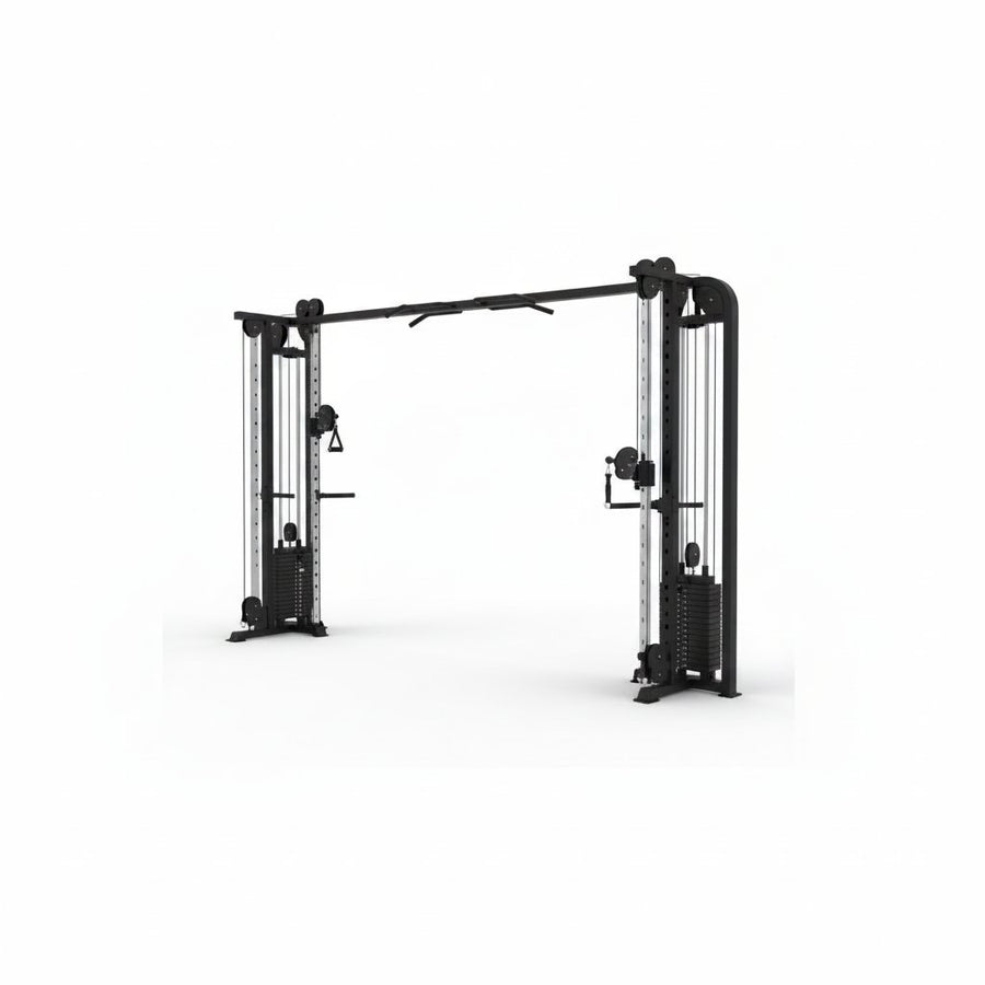 Cruce de poleas (crossover) con 2 torres de placas de 100 kg