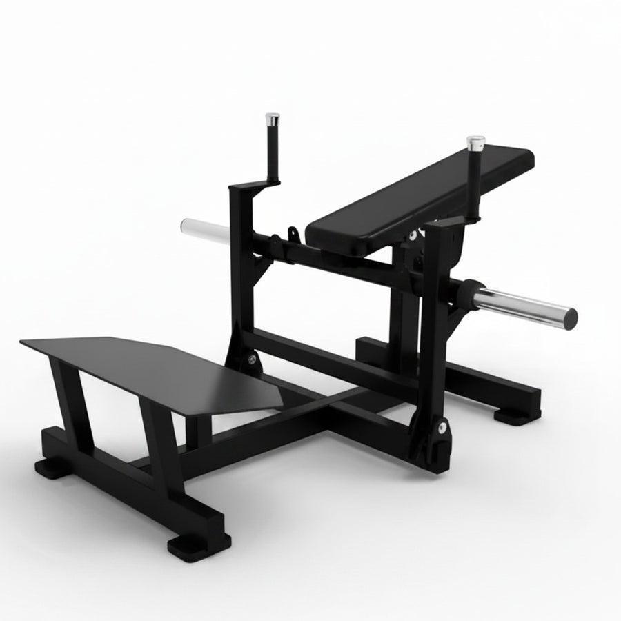 Máquina hip thrust de carga de discos para glúteos