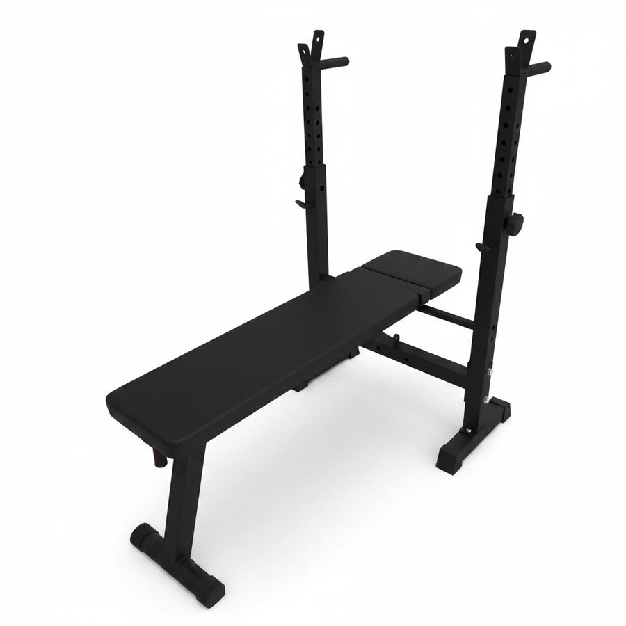 Banco de press banca con soporte de barra (para casa)