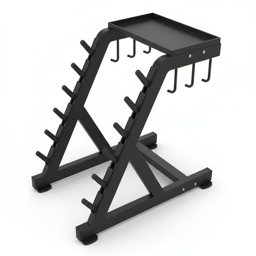 Soporte para discos y barras con bandeja