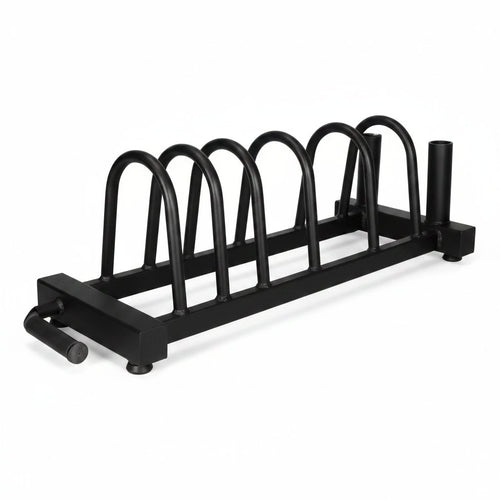 Soporte horizontal para discos bumper con ruedas