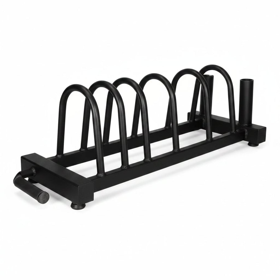 Soporte horizontal para discos bumper con ruedas